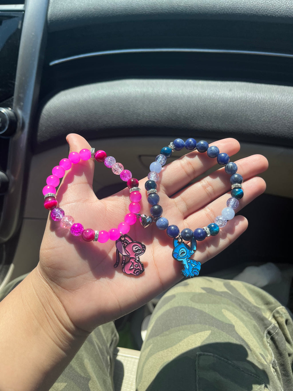 Stitch and Angel Matching Connecting Bracelets