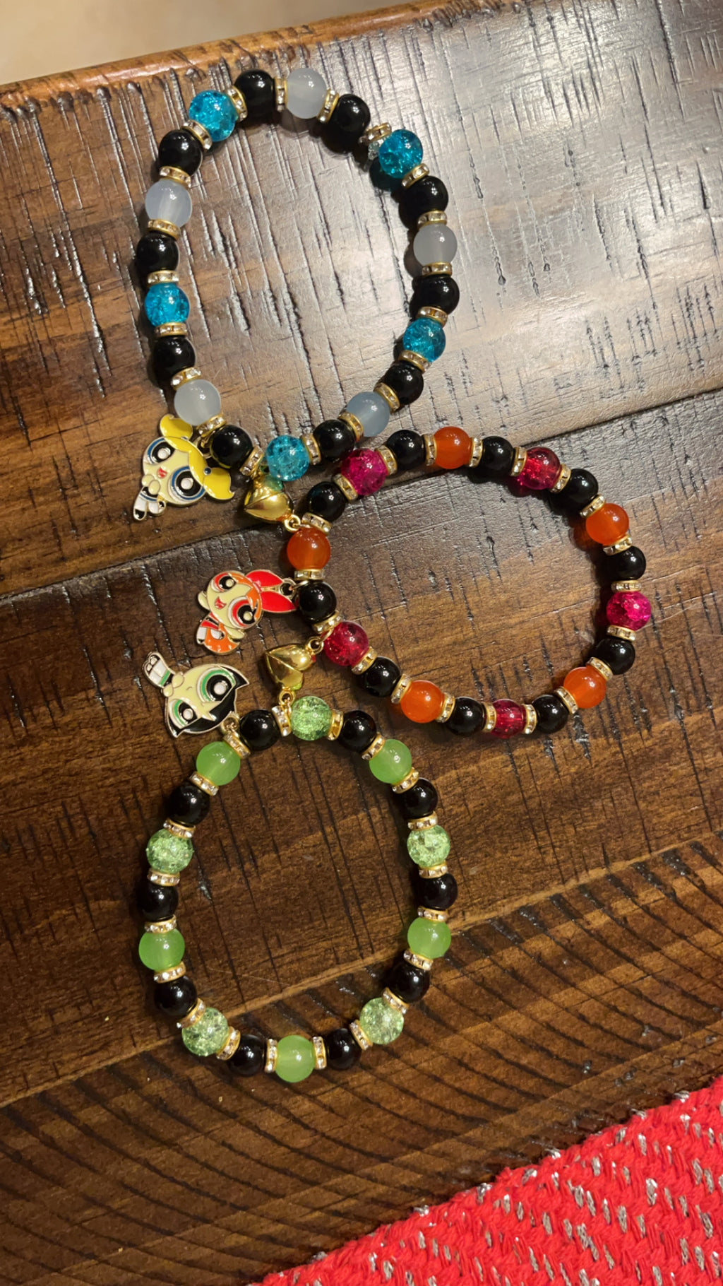 Trio Connecting Powerpuff Girl Bracelets!