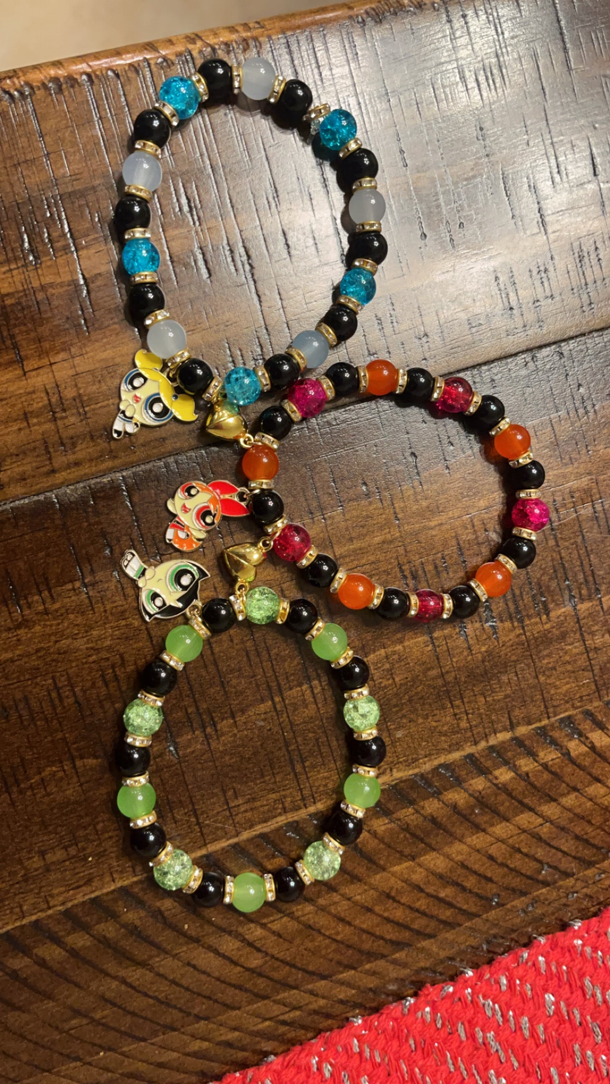 Trio Connecting Powerpuff Girl Bracelets!