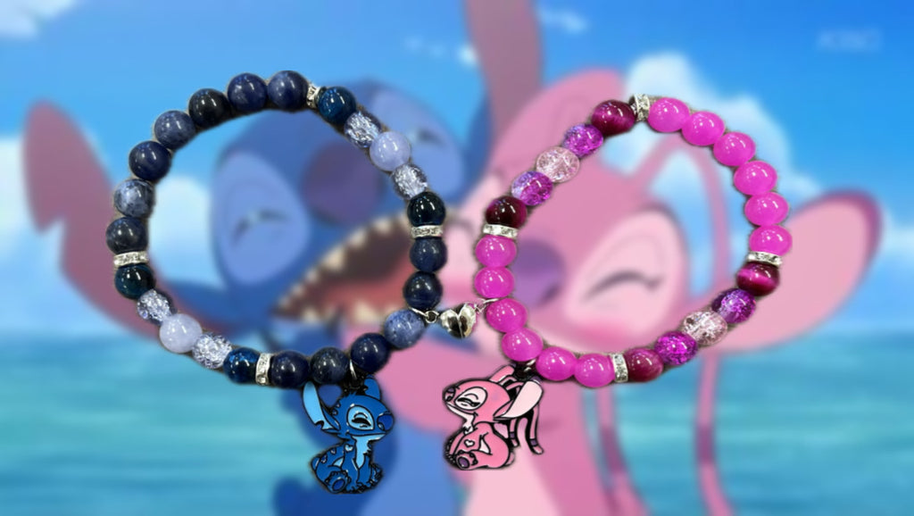 Stitch and Angel Matching Connecting Bracelets