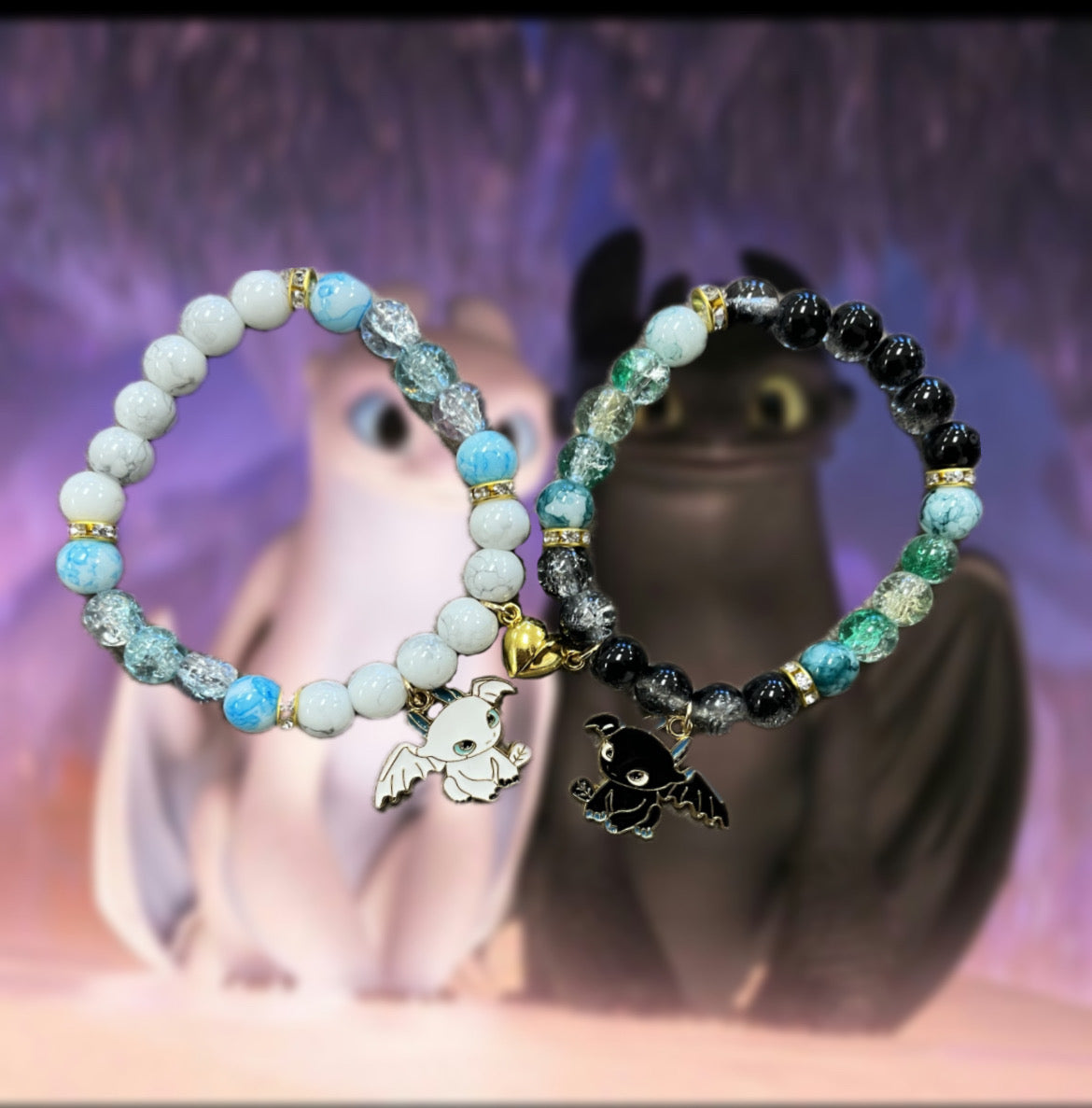 Toothless and Light fury Bracelets