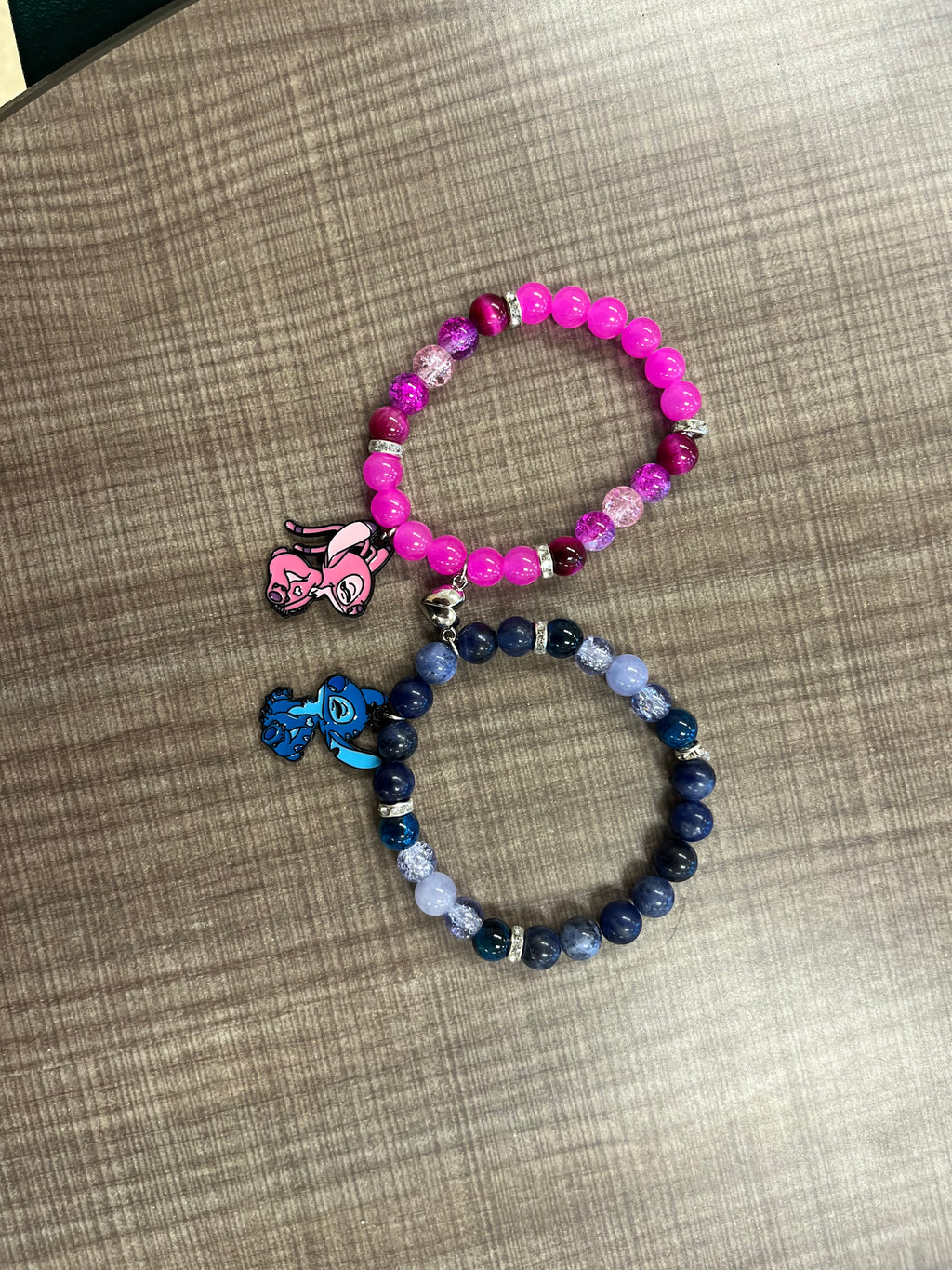 Stitch and Angel Matching Connecting Bracelets